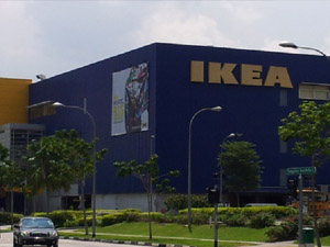 Motion-Sensor LED tube at IKEA Tampines, Singapore